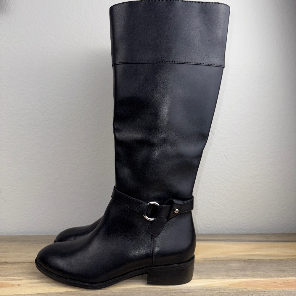 Beautiful Lauren Ralph Lauren Leather Knee High Boots Black Makaila Size 6B